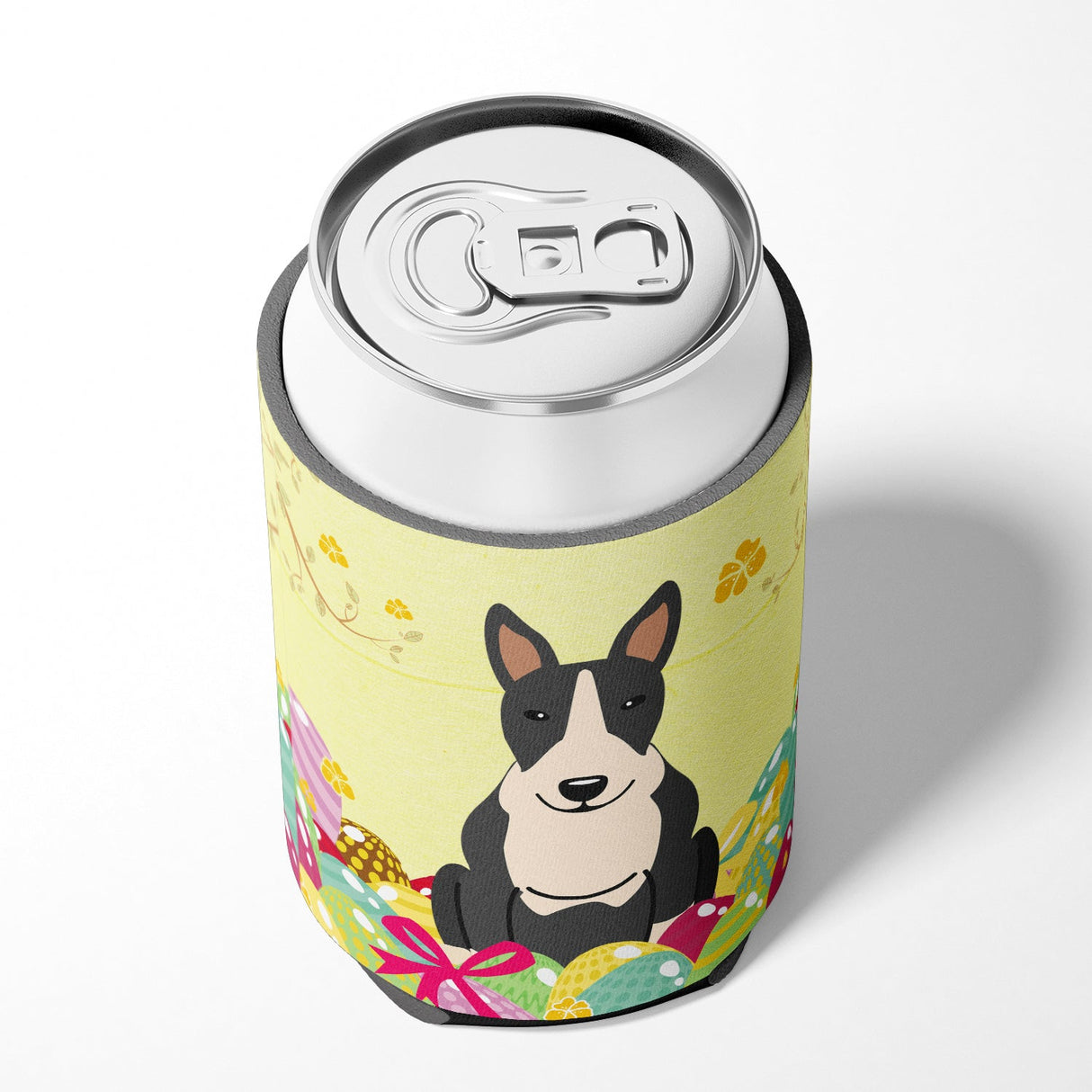 Easter Eggs Bull Terrier Black White Can or Bottle Hugger BB6133CC by Caroline's Treasures