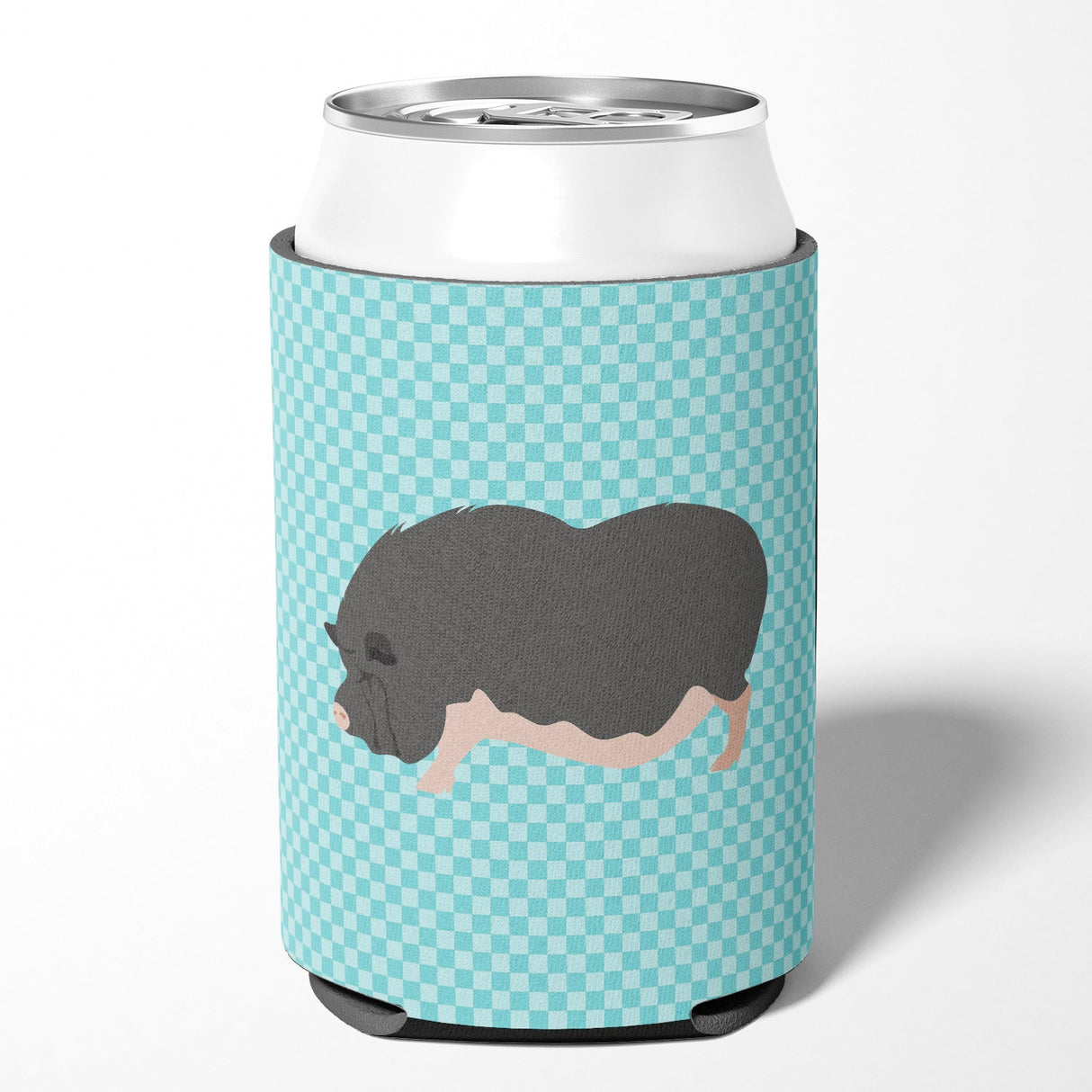 Vietnamese Pot-Bellied Pig Blue Check Can or Bottle Hugger BB8115CC by Caroline's Treasures