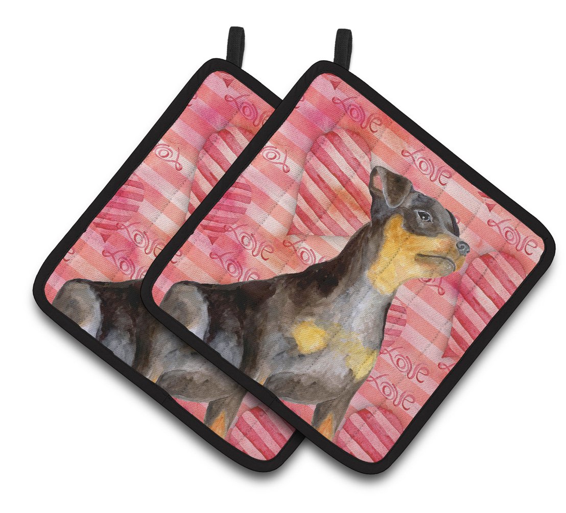 Miniature Pinscher #2 Love Pair of Pot Holders BB9811PTHD by Caroline's Treasures