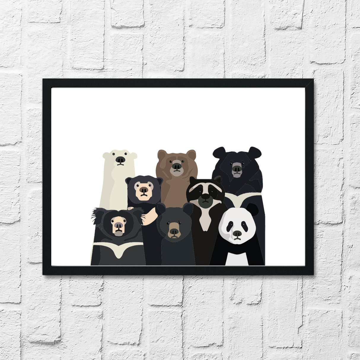 Bear Family Portrait Animal Nursery Children's Home Living Room Wall Decor Print by WinsterCreations™ Official Store