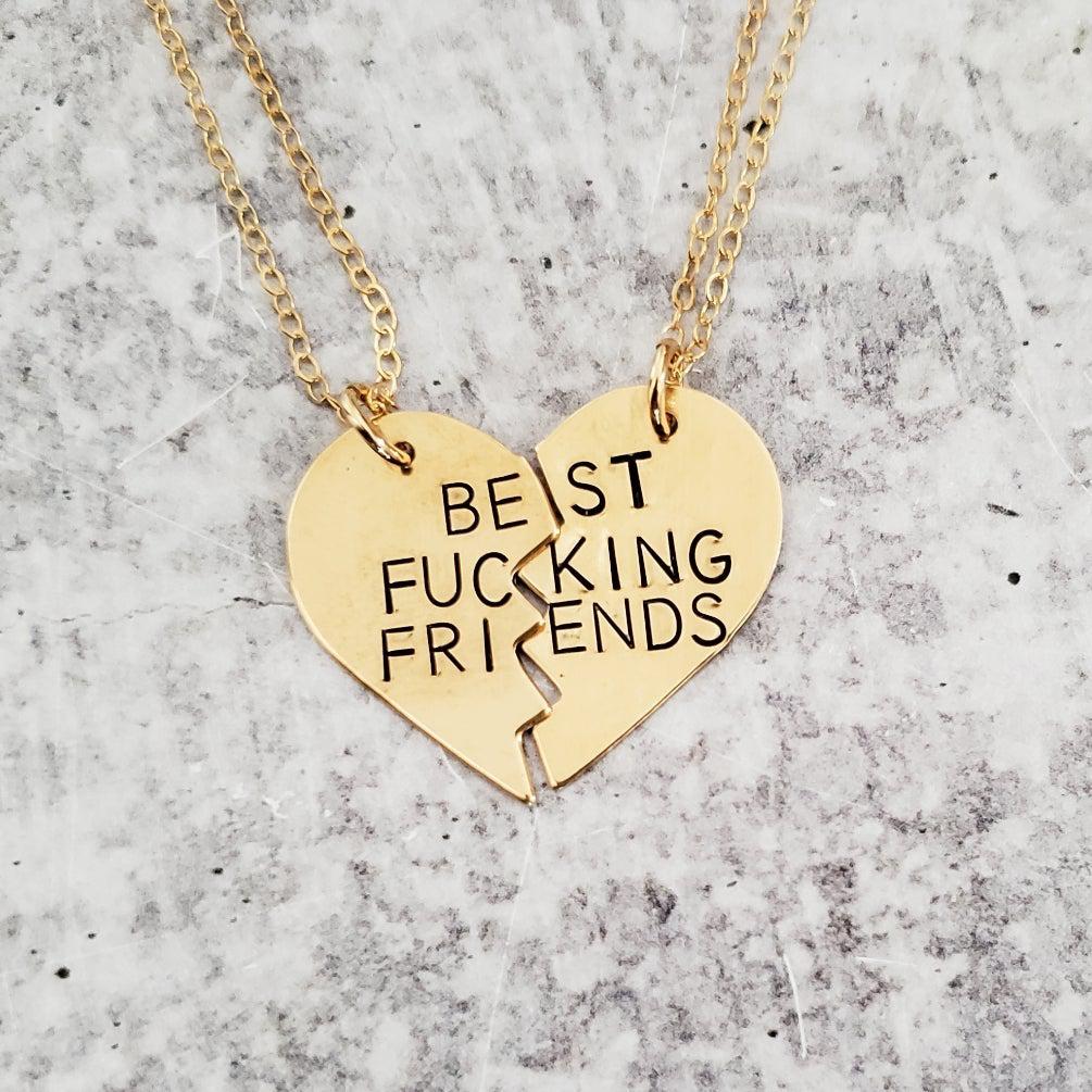 BEST BITCHES Broken Heart Friendship Necklace by Salt and Sparkle