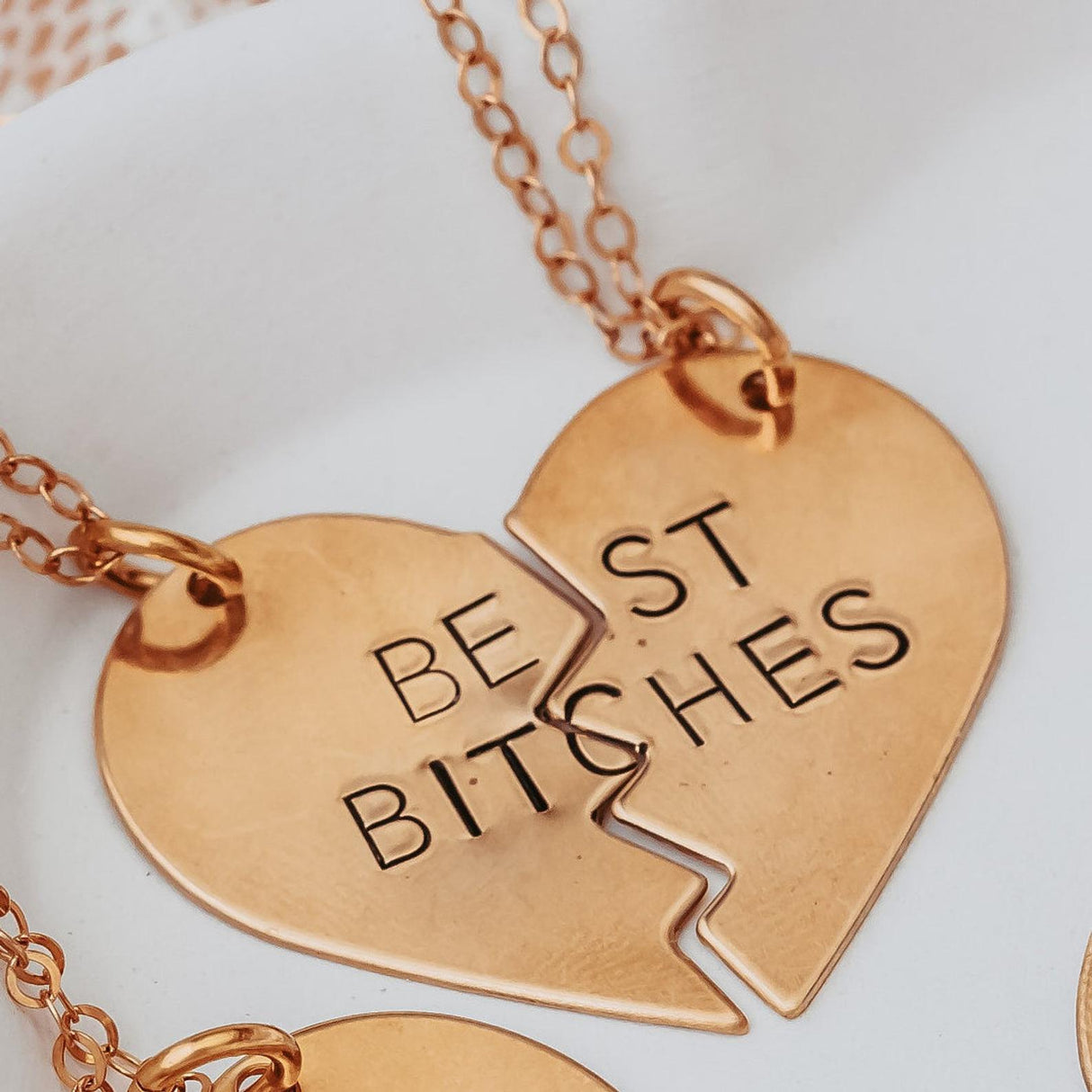 BEST BITCHES Broken Heart Friendship Necklace by Salt and Sparkle