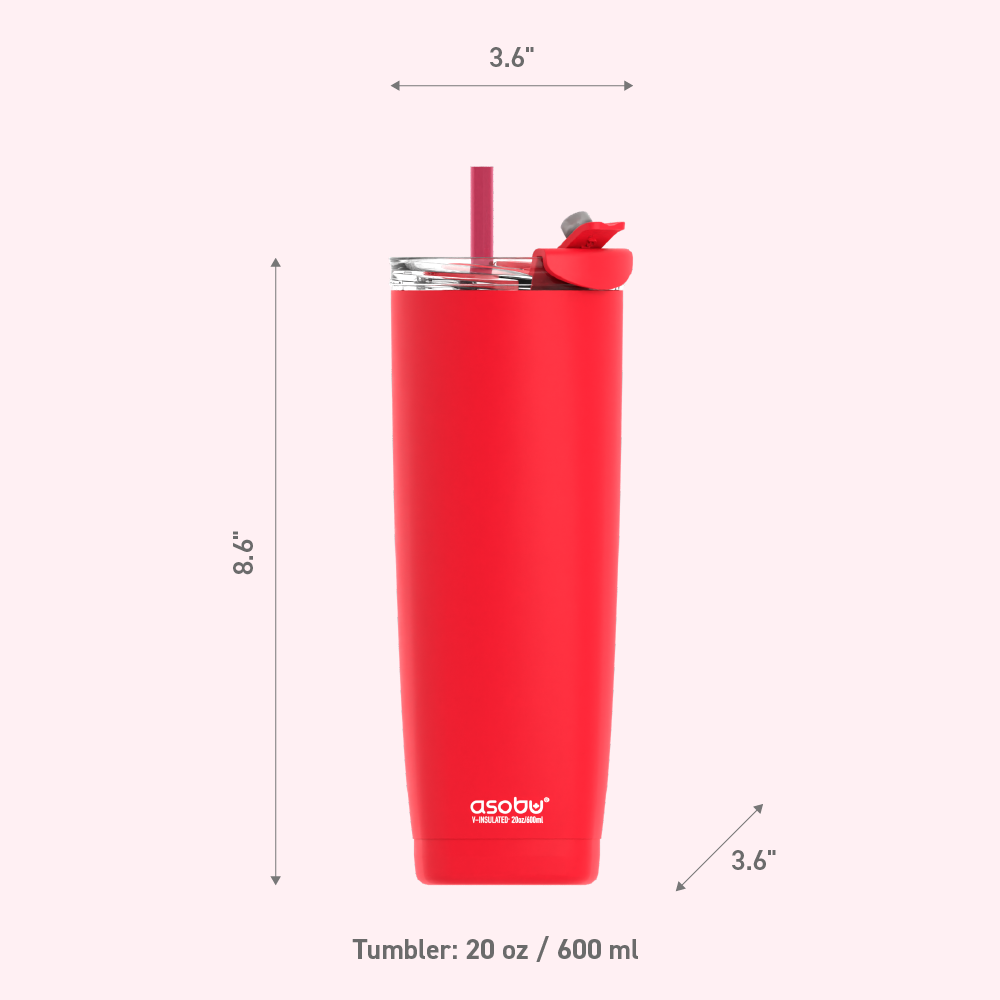 Red Aqualina Tumbler - Built in Straw by ASOBU®