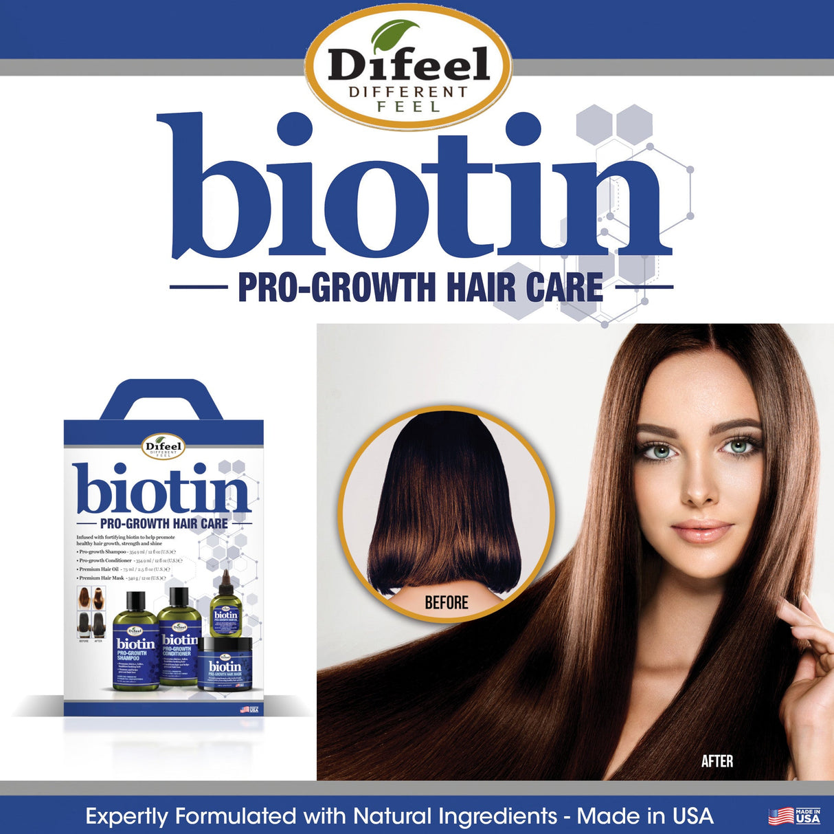 Difeel Biotin Pro-Growth Shampoo 12 oz. by difeel - find your natural beauty