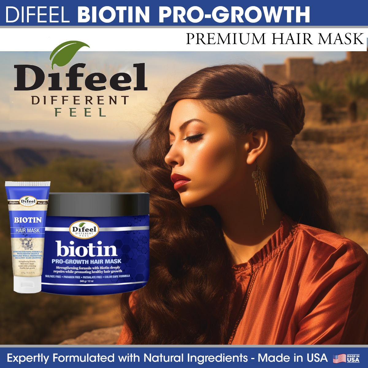 Difeel Biotin Pro-Growth Hair Mask 8 oz. by difeel - find your natural beauty