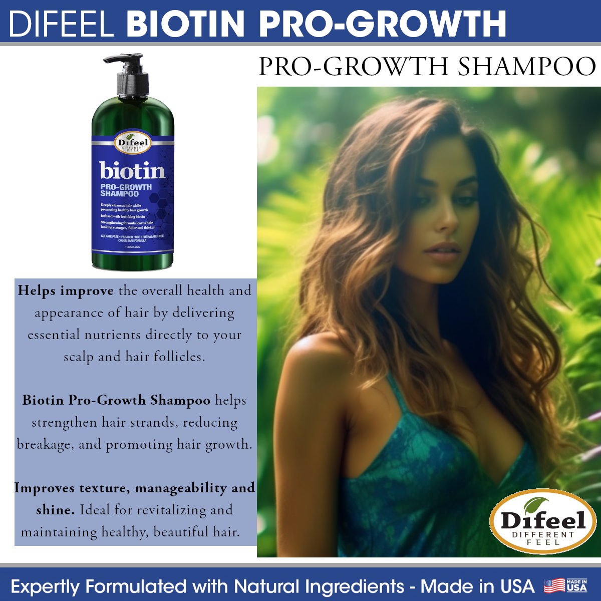 Difeel Biotin Pro-Growth Shampoo 12 oz. by difeel - find your natural beauty