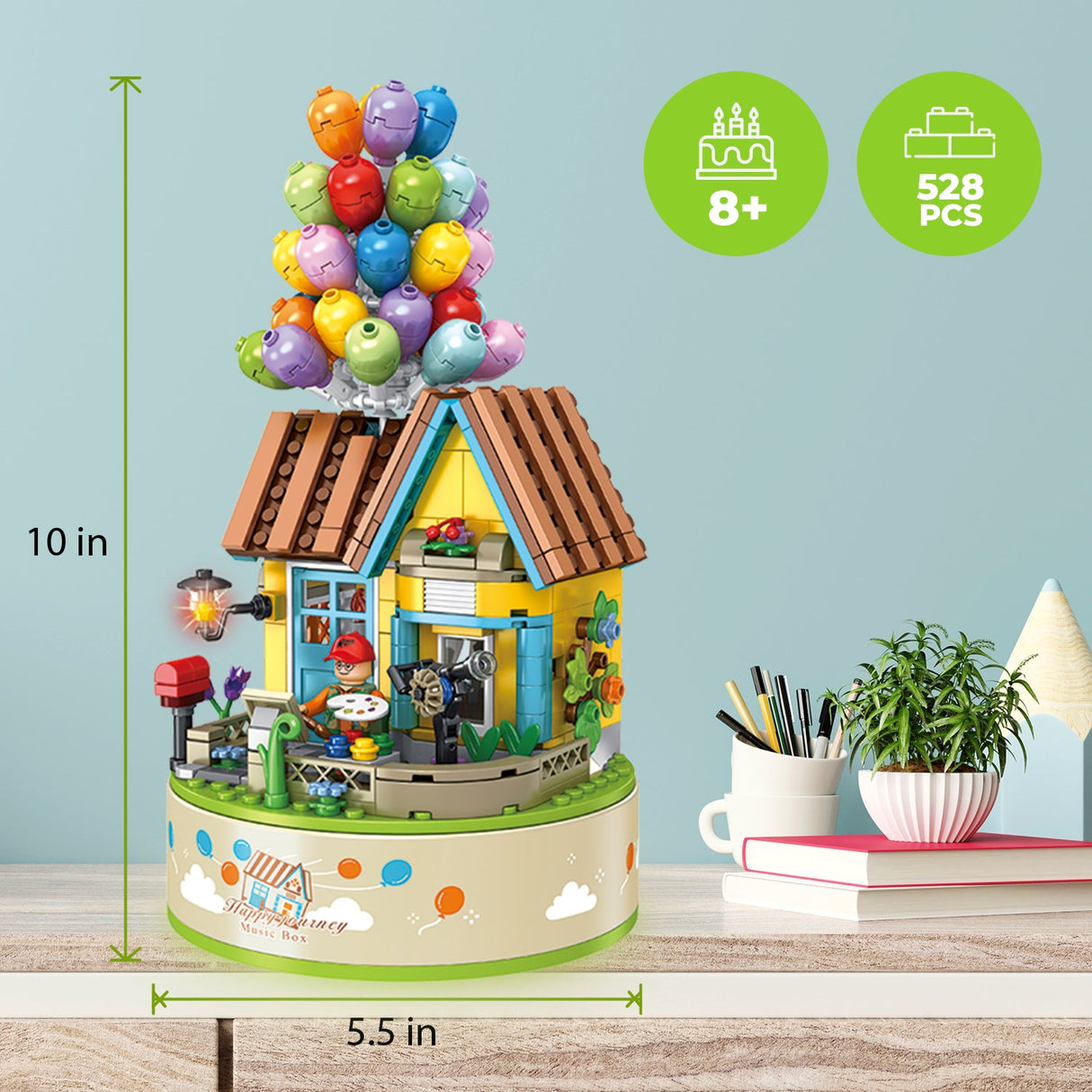 Contixo BK01 Flying Balloons Building Block Set with Music Box - 528 PCS by Contixo