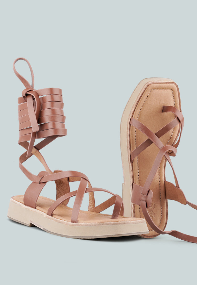 bledel lace up square toe gladiator sandals by London Rag