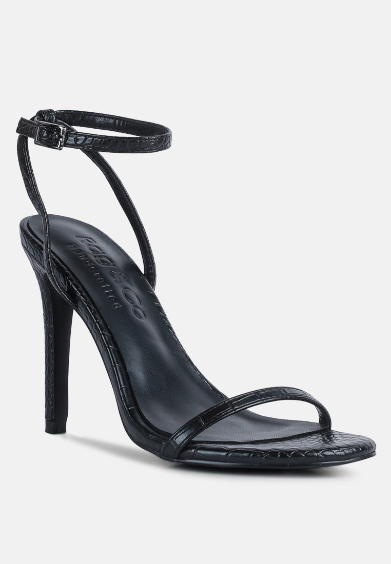 blondes croc high heeled sandal by London Rag