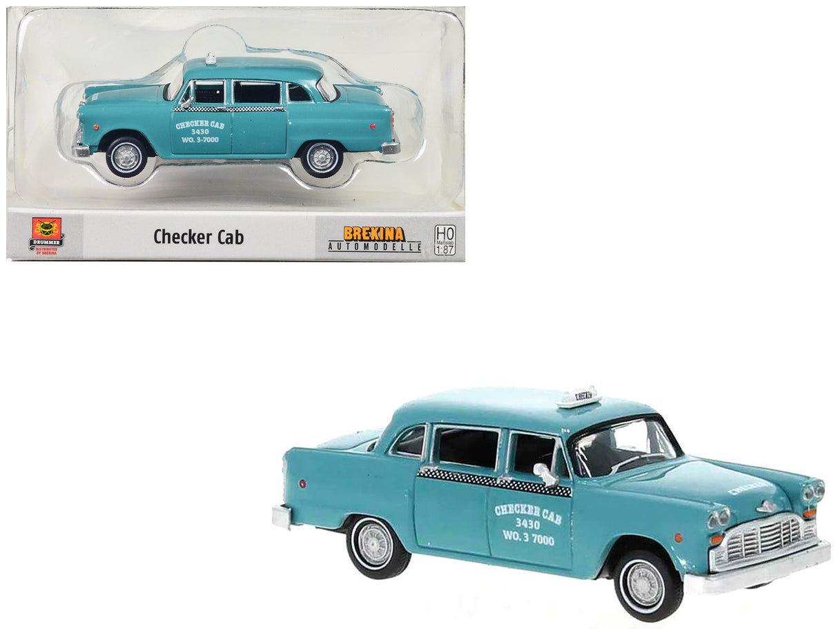 1974 Checker Cab Light Blue "Detroit" 1/87 (HO) Scale Model Car by Brekina