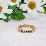 BREATHE Gold Plated Band Ring by Salt and Sparkle