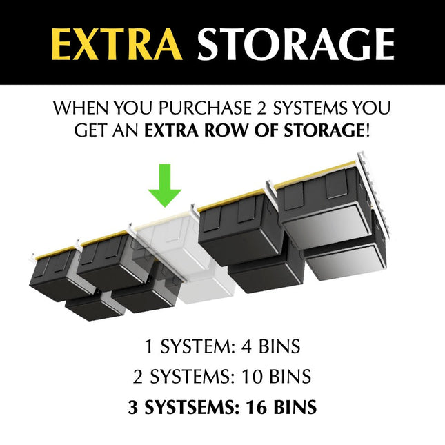 Bin Slide Overhead Storage System by E-Z Garage Storage