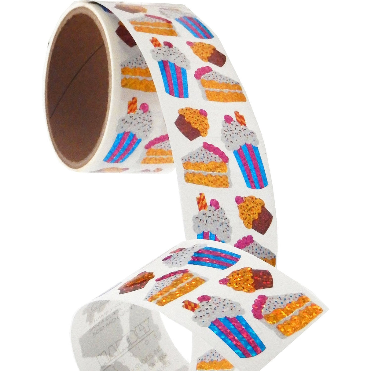 Bulk Roll Prismatic Stickers, Ice Cream Soda and Cake (100 Repeats) by Present Paper