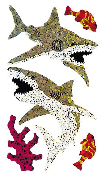 Bulk Roll Prismatic Stickers, Great White Shark (50 Repeats) by Present Paper