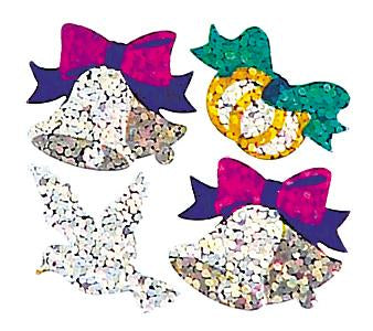 Bulk Roll Prismatic Stickers, Mini Wedding Bells / Dove / Rings (100 Repeats) by Present Paper