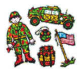 Bulk Roll Prismatic Stickers, Mini Military Soldier (100 Repeats) by Present Paper