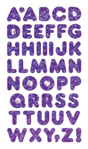 Bulk Roll Prismatic Stickers, Purple Alphabets (50 Repeats) by Present Paper