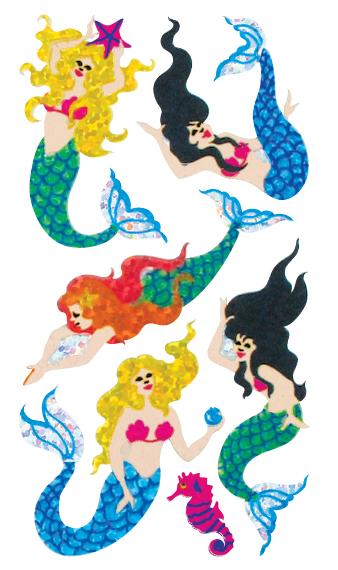 Bulk Roll Prismatic Stickers, Mermaids (50 Repeats) by Present Paper