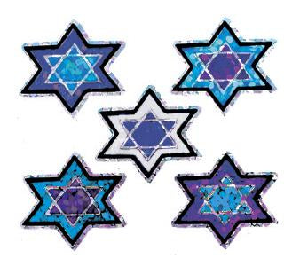 Bulk Roll Prismatic Stickers, Mico Stars of David (100 Repeats) by Present Paper