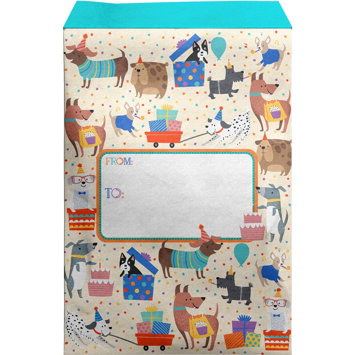 Small Birthday Printed Padded Mailing Envelopes, Dog Party by Present Paper