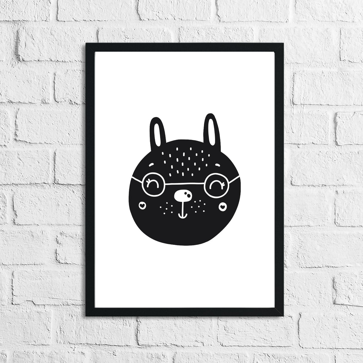 Scandinavian Bunny Glasses Children's Nursery Room Wall Decor Print by WinsterCreations™ Official Store