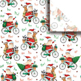 Santa Bicycle Christmas Gift Tissue Paper by Present Paper