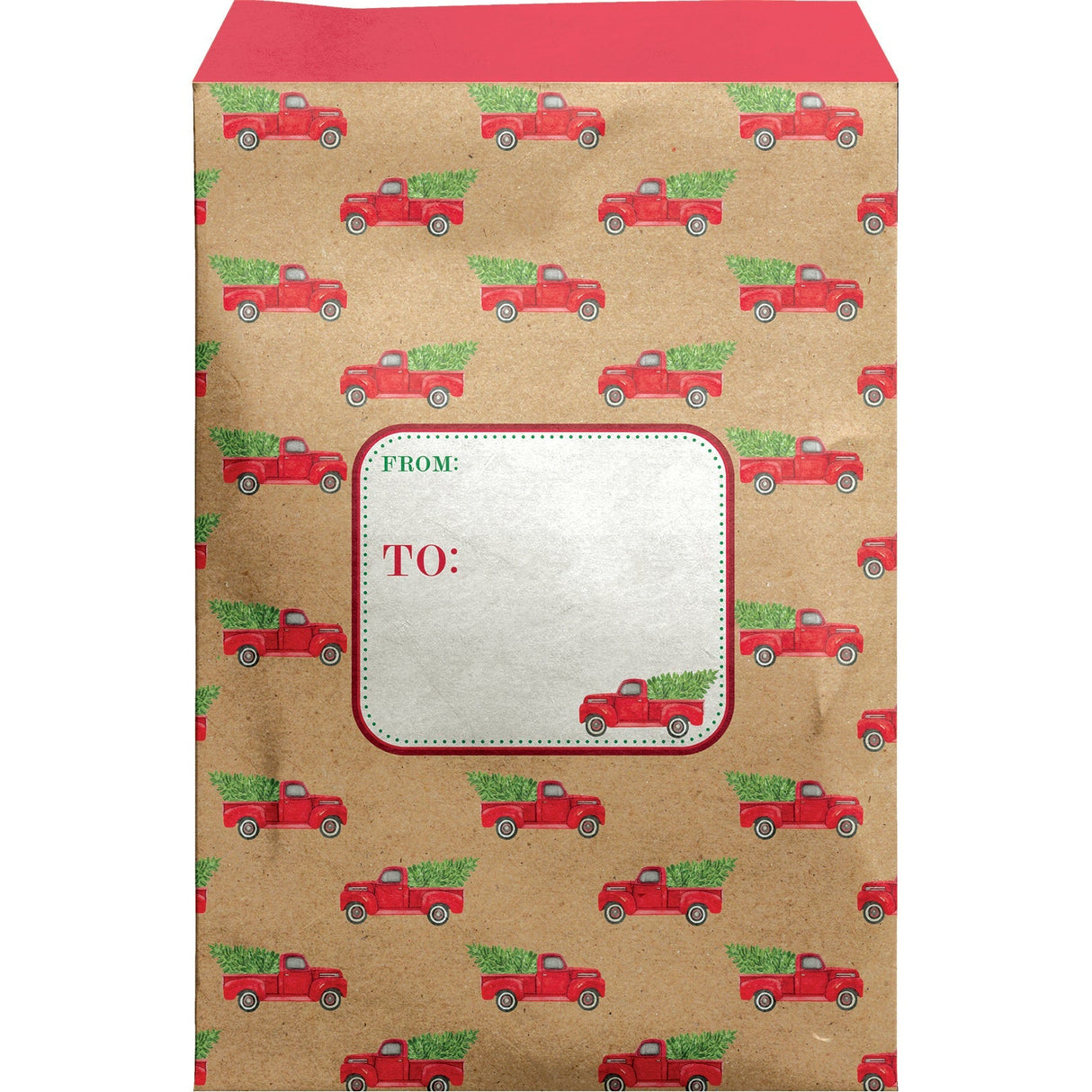 Small Christmas Printed Padded Mailing Envelopes, Red Pickup Truck by Present Paper