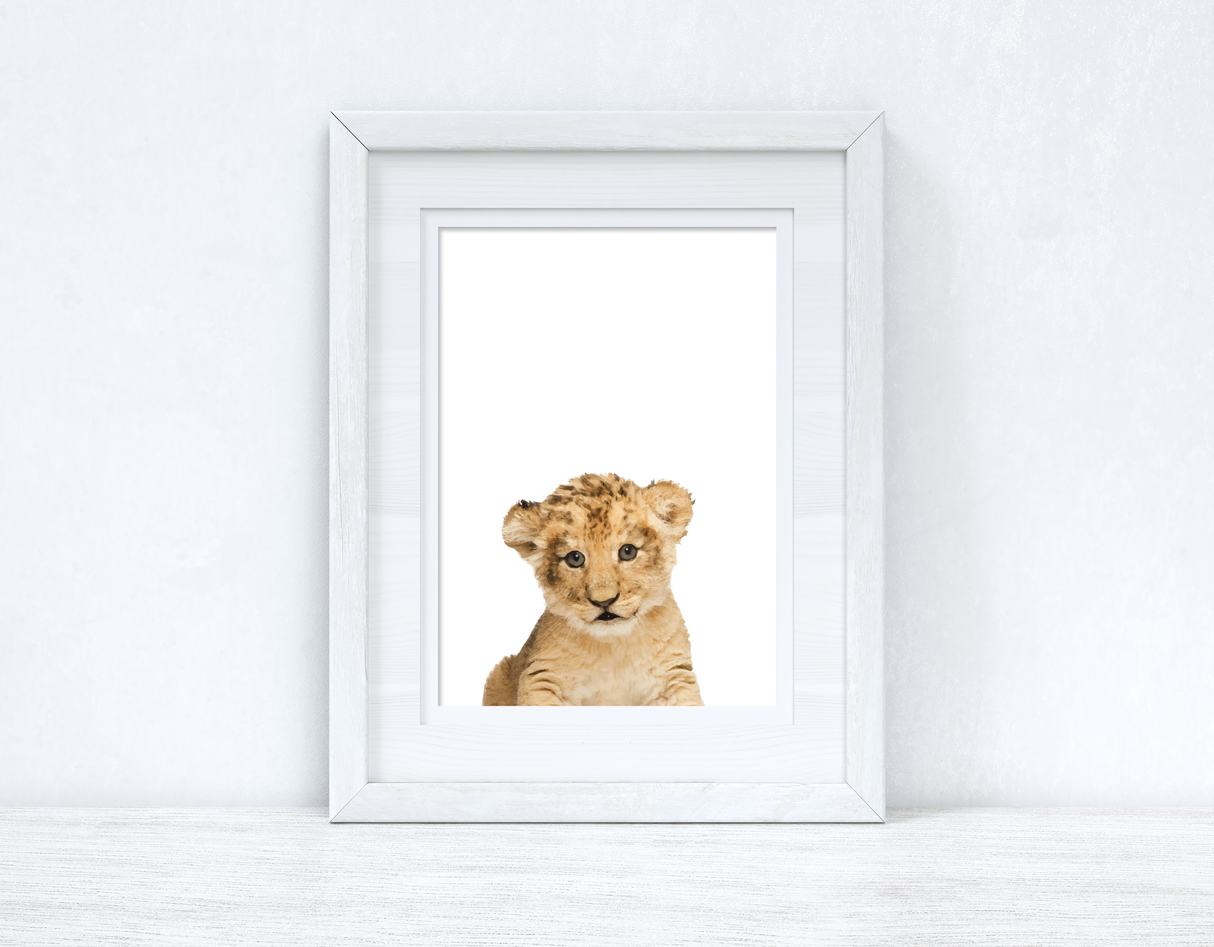 Baby Lion Wild Animal Unisex Nursery Children's Room Wall Decor Print by WinsterCreations™ Official Store