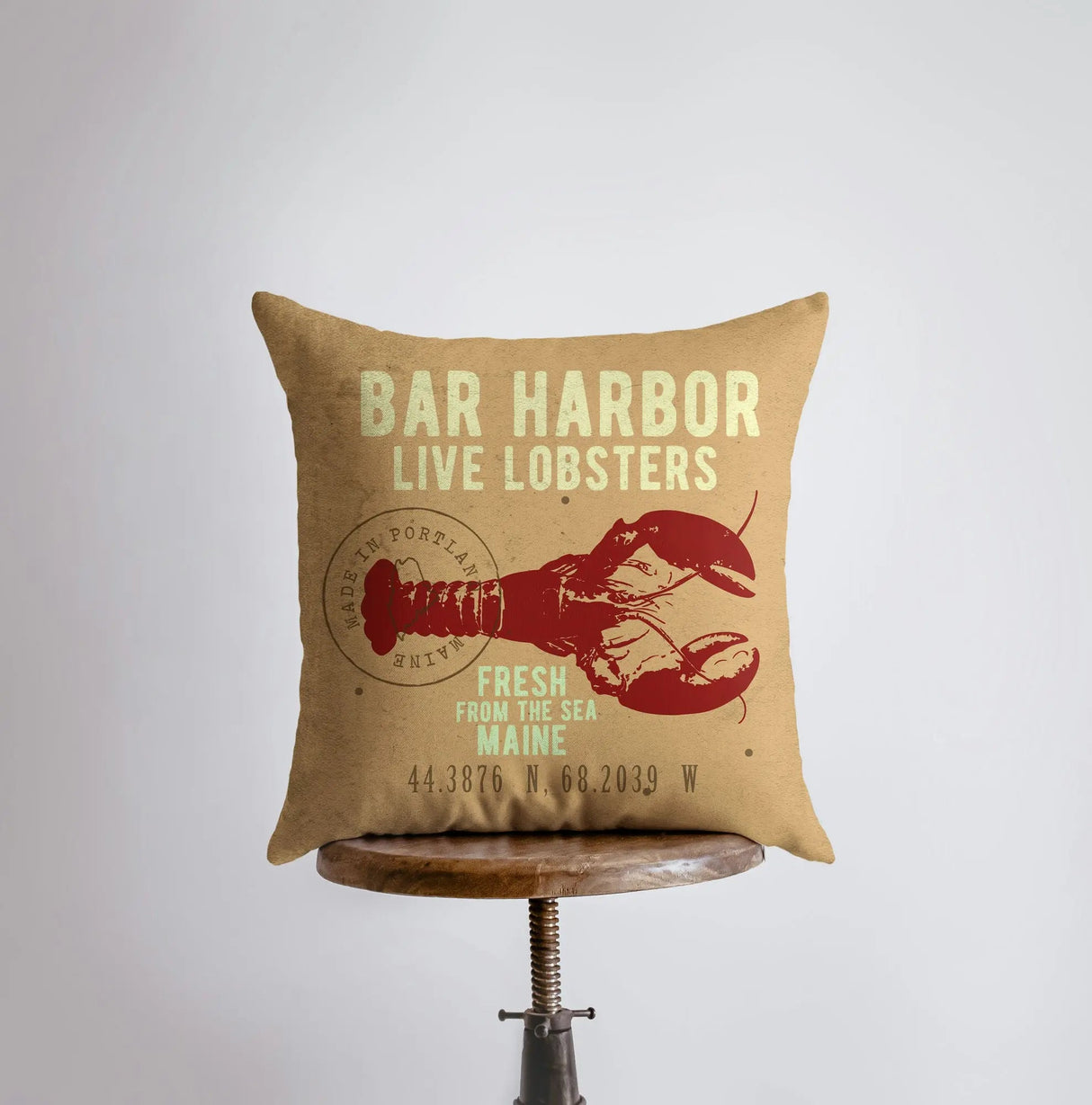 Bar Harbor Live Lobsters | Throw Pillow | Home Decor | Modern Decor | Nautical | Ocean | Gift for Her | Accent Pillow Cover | Beach | Sea by UniikPillows