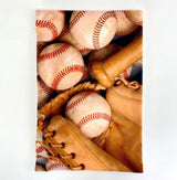 Baseball Bat | 12x 18 | Baseball Glove | Baseballs | Old Baseballs | Sports | Sports Fabric | Sports Fans | Baseball Gifts | Teen Room Decor by UniikPillows