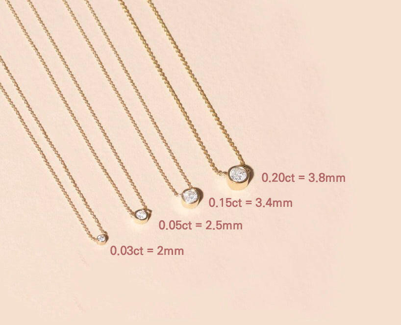 Bezel Setting 4mm (0.25ctw) Diamond Necklace by VicStoneNYC Fine Jewelry