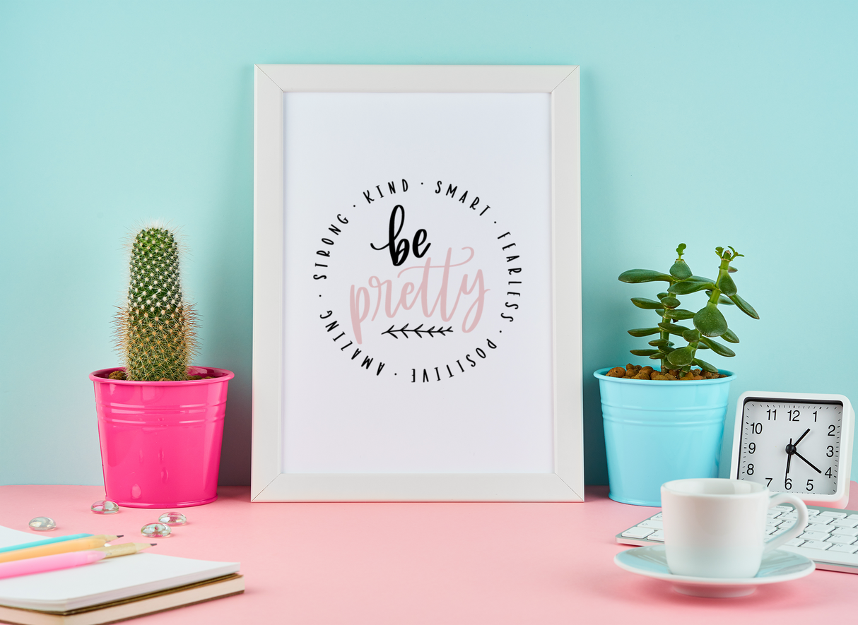 Be Pretty List Motivational Inspiration Wall Decor Quote Print by WinsterCreations™ Official Store