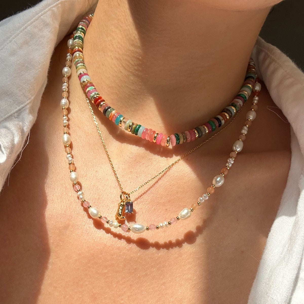 Olivia Mixed Gemstone Necklace by Little Sky Stone