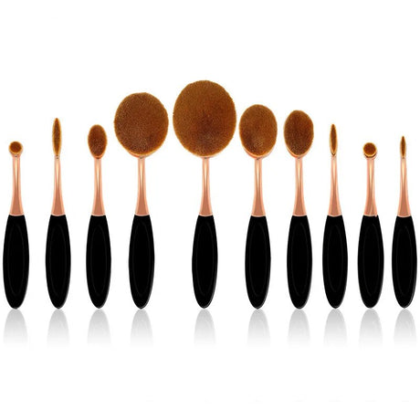 Beauty Experts Set of 10 Oval Beauty Brushes by VistaShops