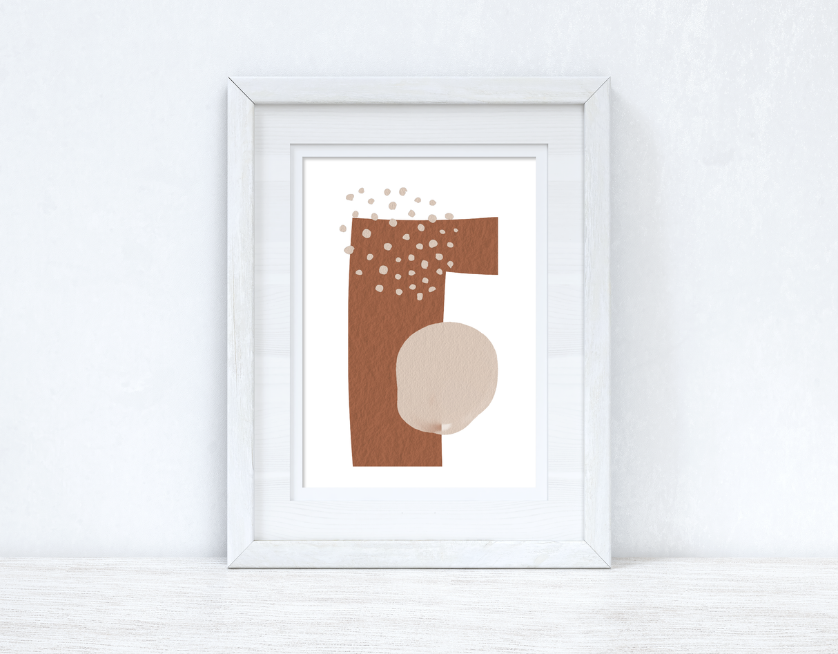 Beige & Terracotta Brown Abstract 2 Colour Shapes Home Wall Decor Print by WinsterCreations™ Official Store