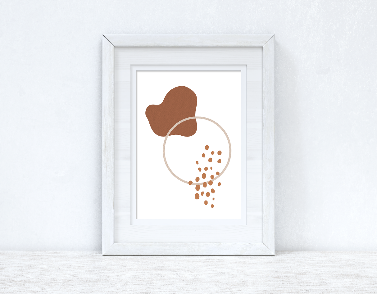 Beige & Terracotta Brown Abstract 5 Colour Shapes Home Wall Decor Print by WinsterCreations™ Official Store