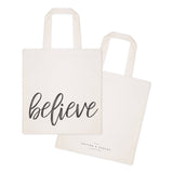 Believe Gym Cotton Canvas Tote Bag by The Cotton & Canvas Co.