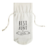 Best Aunt Ever Cotton Canvas Wine Bag by The Cotton & Canvas Co.