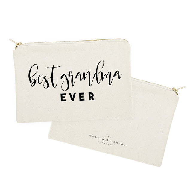 Best Grandma Ever Cotton Canvas Cosmetic Bag by The Cotton & Canvas Co.