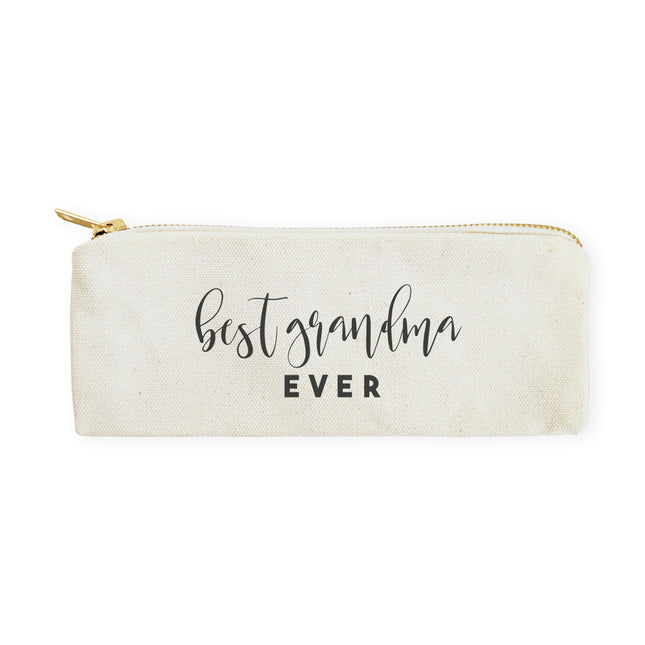 Best Grandma Ever Cotton Canvas Pencil Case and Travel Pouch by The Cotton & Canvas Co.
