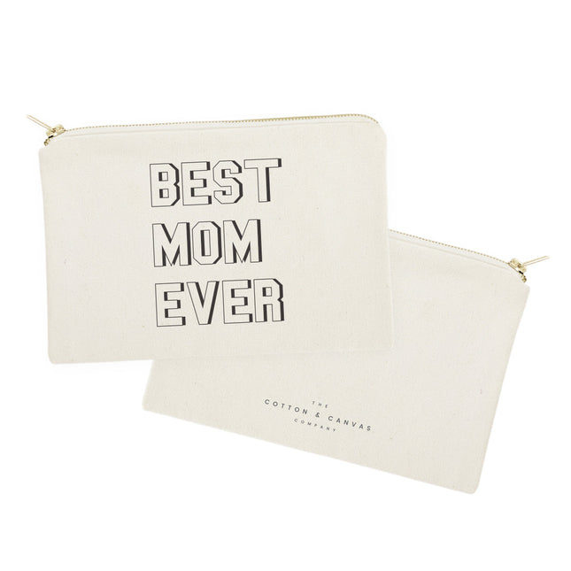 Modern Best Mom Ever Cotton Canvas Cosmetic Bag by The Cotton & Canvas Co.