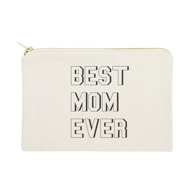 Modern Best Mom Ever Cotton Canvas Cosmetic Bag by The Cotton & Canvas Co.