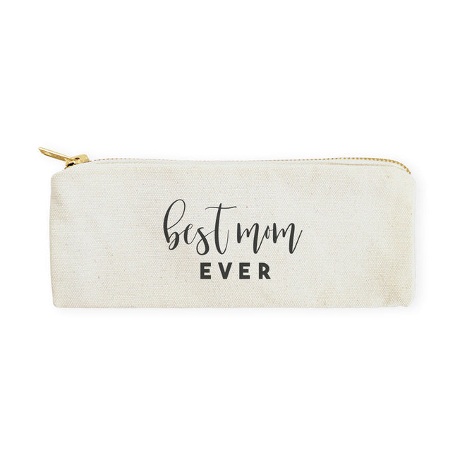 Best Mom Ever Cotton Canvas Pencil Case and Travel Pouch by The Cotton & Canvas Co.