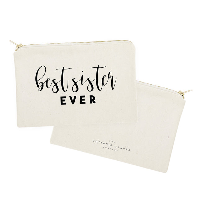 Best Sister Ever Cotton Canvas Cosmetic Bag by The Cotton & Canvas Co.