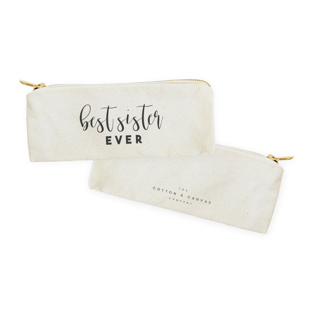 Best Sister Ever Cotton Canvas Pencil Case and Travel Pouch by The Cotton & Canvas Co.