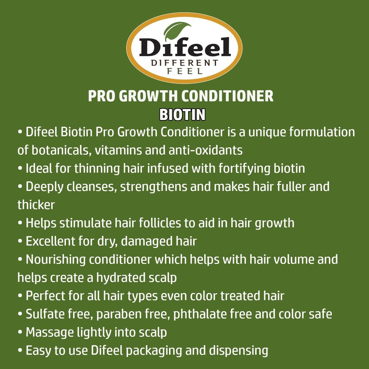 Difeel Biotin Pro-Growth Conditioner 12 oz. (PACK OF 2) by difeel - find your natural beauty