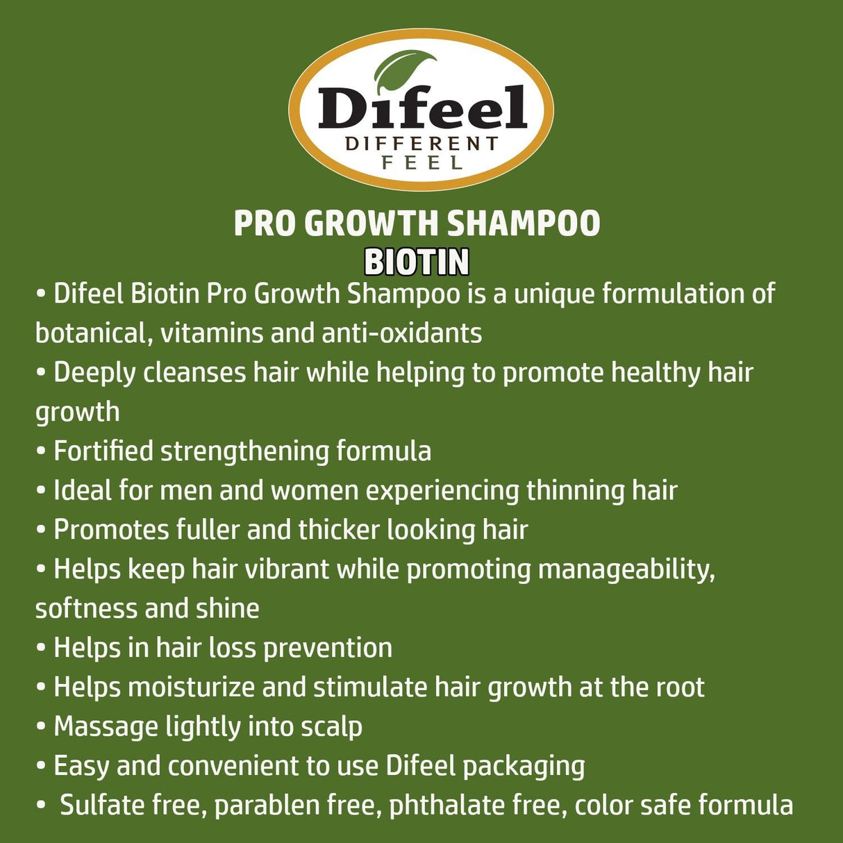 Difeel Biotin Pro-Growth Shampoo 12 oz. (PACK OF 2) by difeel - find your natural beauty