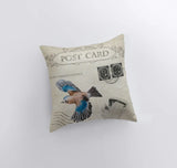 Bird | Postcard  | Pillow Cover | Our Nest | Pillow | Farmhouse Decor | Home Decor | Throw Pillow | Modern Farmhouse | Blue Bird | Gift by UniikPillows