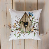 Bird House | Planter | Flower | Pillow Cover | Floral | Throw Pillow | Pillow | Bedroom Decor | Country Decor | Cute Home Decor | Gift by UniikPillows