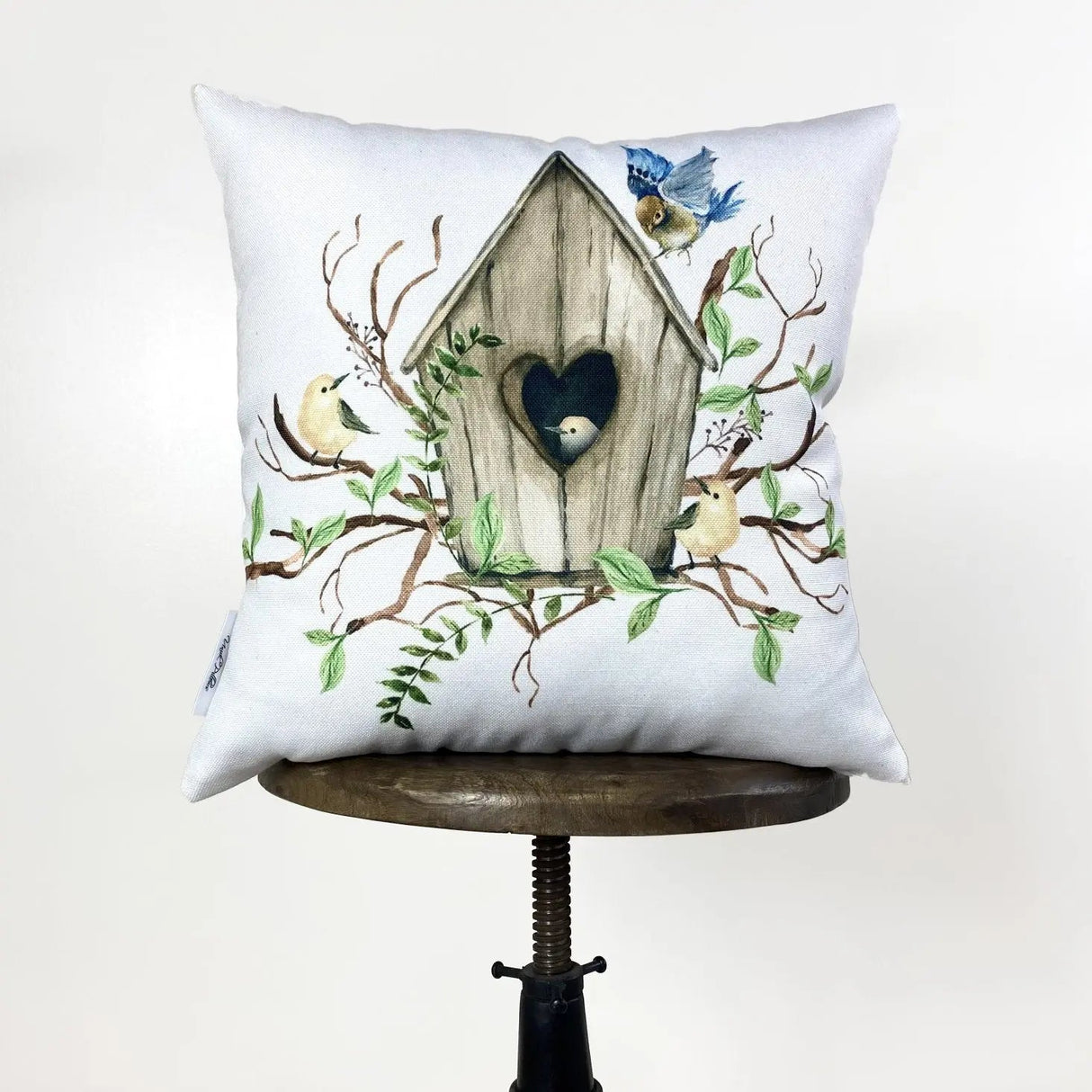 Bird House | Planter | Flower | Pillow Cover | Floral | Throw Pillow | Pillow | Bedroom Decor | Country Decor | Cute Home Decor | Gift by UniikPillows